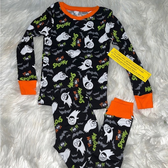 Halloween Spooky Ghost Bat 2 Piece Pajama Set - Picture 1 of 3